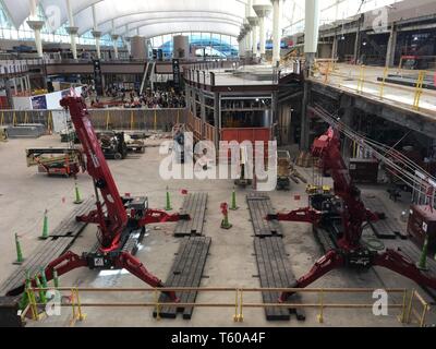 Construction at the Denver International Airport (DEN) Great Hall, Denver, Colorado, USA Stock Photo
