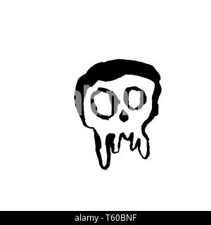 Skull icon. Grunge brush isolated skeleton. Vector illustration. Stock Vector