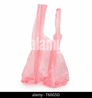 Crumpled plastic bag on white Stock Photo