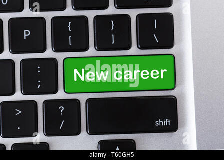 New career text on green keypad button Stock Photo