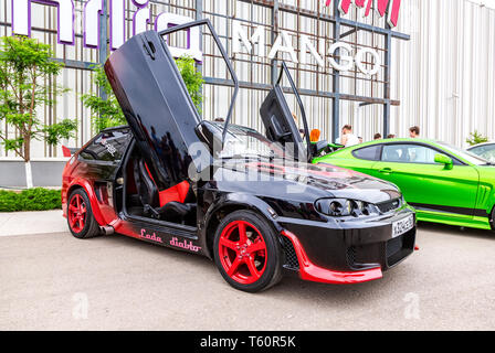 Samara, Russia - May 19, 2018: Tuned Russian automobile Lada at the city street Stock Photo