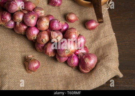 Group of fresh organic shallots Stock Photo