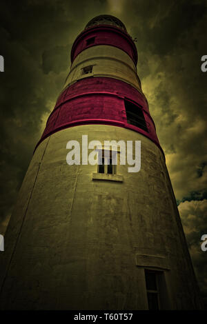 Orfordness Lighthouse, Orford Ness, Suffolk, UK, with a dramatic haunting, HDR effect applied. Stock Photo