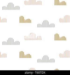 Cloud pattern. Cute sky seamless vector background for kid textile print. Stock Vector