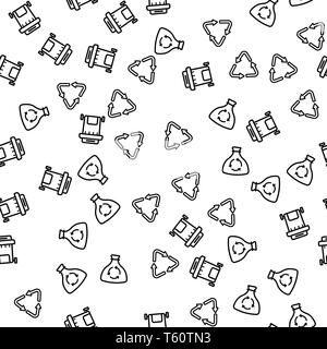 Waste Process Recycling Seamless Pattern Vector Stock Vector