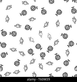 Geography And Astronomy Seamless Pattern Vector Stock Vector