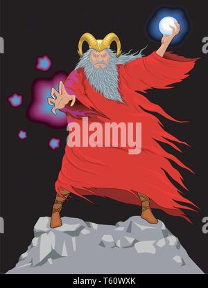 Sorcerer Vector Illustration Stock Vector