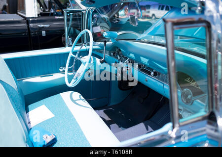 Vintage dashboard of an american classic Chevrolet Bel Air car Stock Photo