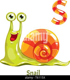Vector alphabet letter S. Snail Stock Vector