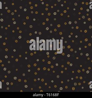 Coffee beans design. Seamless wallpaper. Beige and brown. Vector illustration Stock Vector