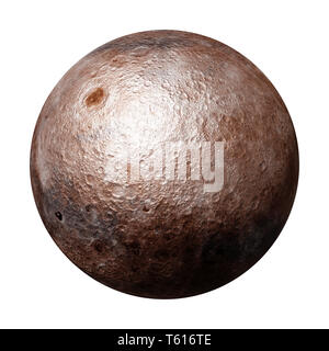 full far side of the Moon  isolated on white background (3d space rendering, elements of this image are furnished by NASA) Stock Photo