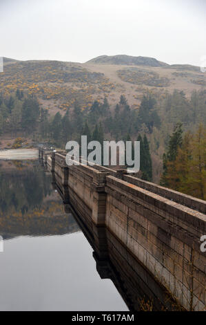 Haweswater Reservoir Dam Wall in the Lake District National Park, Cumbria, England, UK. Stock Photo