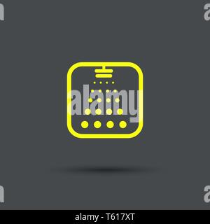 Sprinkler icon. Isolated. Yellow sign on the gray background.  Exclusive Symbols. Vector Illustration. Stock Vector