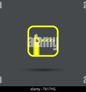 Barrier icon. Isolated. Yellow sign on the gray background. Exclusive Symbols. Vector Illustration. Stock Vector