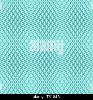 Blue circles seamless pattern. Wrapper vintage. Endless decorative linear round texture. Stock Vector