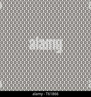 Circles seamless pattern. Wrapper vintage. Endless decorative linear round texture. Black white version. Vector illustration for your design. Stock Vector
