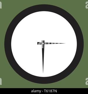 Icon round hours in a flat style. Vector illustration on color background. Stock Vector