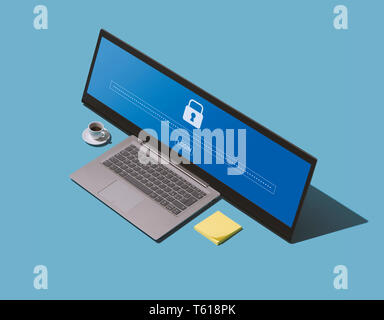 Choose a secure hack-proof password for your account login access, online security concept Stock Photo