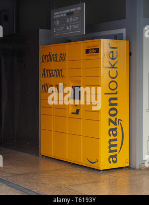 VERONA, ITALY - CIRCA MARCH 2019: Amazon locker Stock Photo