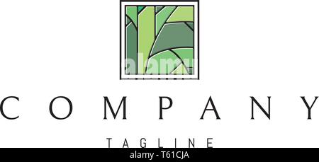Tree Square Abstract Green vector logo design Stock Vector Image & Art ...