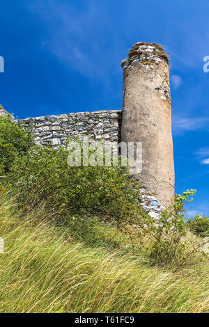 Fragment of the fortress wall Spies Castle. Slovakia Stock Photo