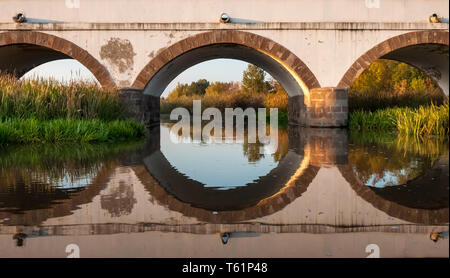 Boating on the Hortobágy River at the Great Hungarian Plain Stock Photo