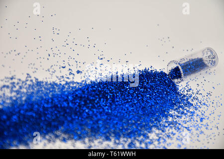 Background blue sequin. Fabric sequins in bright colors. Fashion fabric glitter, sequins Stock Photo