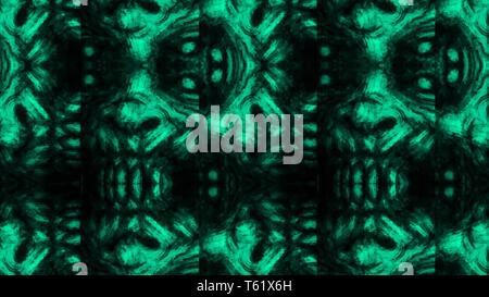 Scary zombie face pattern on black background. Illustration in horror genre. Abstraction monster character face. Stock Photo