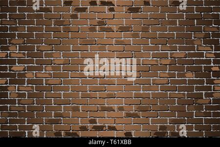 Shiny Brown brick wall - Illustration,  Brown abstract vector illustration Stock Vector
