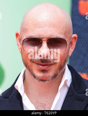 LOS ANGELES, CALIFORNIA, USA - APRIL 27: Rapper Pitbull (Armando Christian Perez) arrives at the World Premiere Of STX Films' 'UglyDolls' held at Regal Cinemas L.A. Live on April 27, 2019 in Los Angeles, California, United States. (Photo by Xavier Collin/Image Press Agency) Stock Photo