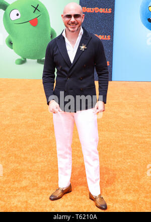 LOS ANGELES, CALIFORNIA, USA - APRIL 27: Rapper Pitbull (Armando Christian Perez) arrives at the World Premiere Of STX Films' 'UglyDolls' held at Regal Cinemas L.A. Live on April 27, 2019 in Los Angeles, California, United States. (Photo by Xavier Collin/Image Press Agency) Stock Photo