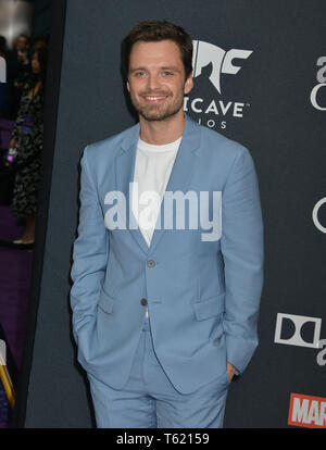 Sebastian Stan  attends the World Premiere Of Walt Disney Studios Motion Pictures Avengers Endgame at Los Angeles Convention Center on April 22, 2019 in Los Angeles, California. Stock Photo