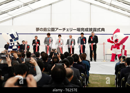 Tokyo Japan. 28th Apr 2019. L to R MIRAITOWA Takaaki Yamazaki