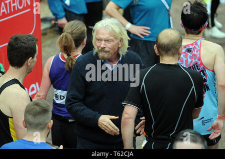 London, UK, 28 April 2019 Runners at finishing line of  Virgin London Marathon Credit: JOHNNY ARMSTEAD/Alamy Live News Stock Photo