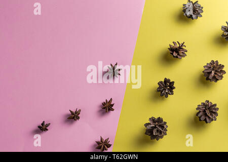 christmas decoration for table. top view photo. Stock Photo