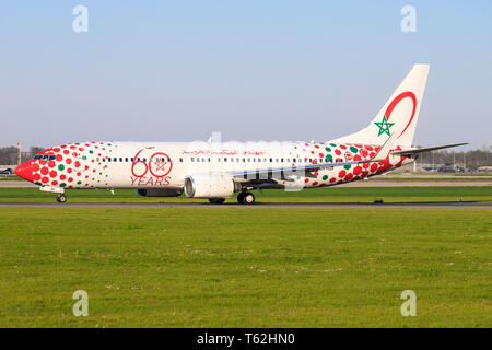 Amsterdam/Netherland Mai 01, 2019: Boeing 737 form Air Maroc at Amsterdam Airport Stock Photo