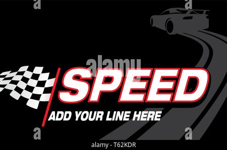 Vector illustration of a car sliding or drifting on a black background, Stock Vector