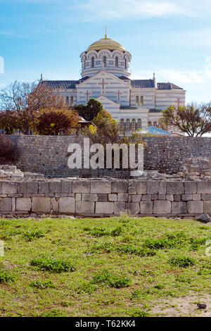 St. Vladimir's Cathedral in Chersonesus Tavrichesky Crimea Sevastopol. Stock Photo