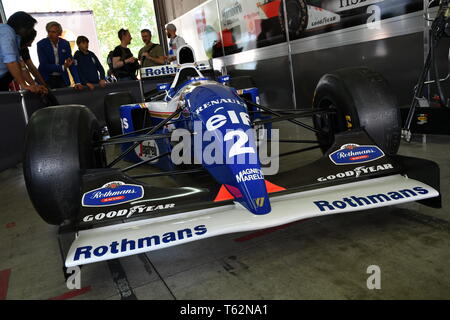 Ayrton senna with the rothmans williams renault hi-res stock