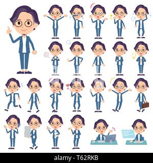 A set of men with who express various emotions.There are actions related to workplaces and personal computers.It's vector art so it's easy to edit. Stock Vector
