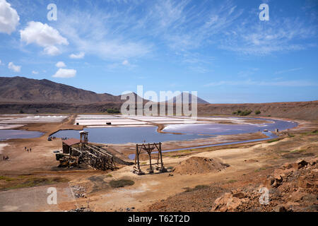 Salt Flats, Pedra Lume Salt Crater, Sal Island, Cape Verde, Africa Stock Photo