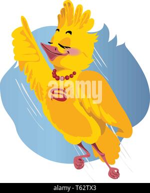 The bird superman flies. Vector illustration on white background Stock Vector