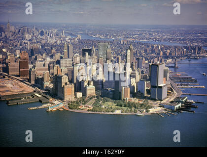 1970s Aerial View Downtown Skyline Los Angeles California Usa 