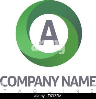 A LETTER MODERN LOGO TEMPLATE Stock Vector