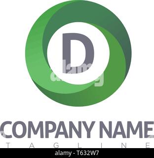 D LETTER MODERN LOGO TEMPLATE Stock Vector