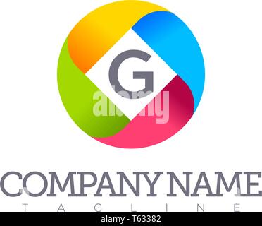 G LETTER MODERN LOGO TEMPLATE Stock Vector