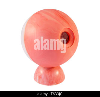 A ball with a lens, giving a three-dimensional image of a slide located inside it, viewed to the light. Used in the USSR in the 70s Stock Photo