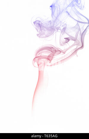 Multicolored Smoke on a White Background Stock Photo