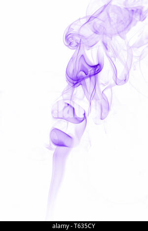 Purple Smoke On a White Background Stock Photo