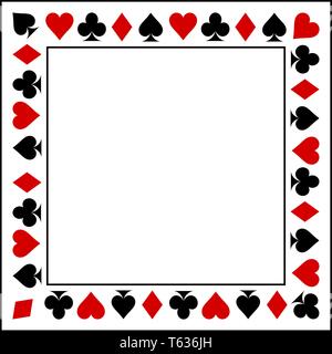 playing card suits isolated on white background. Frame of card suits. Stock Vector